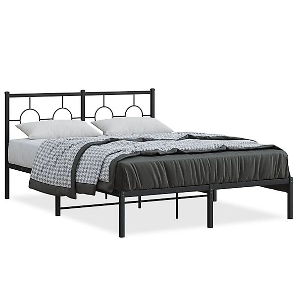 vidaXL Bettgestell mit Kopfteil Metall Schwarz 140x190 cm 376226 günstig online kaufen