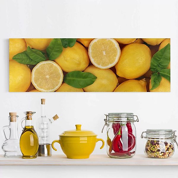 Leinwandbild Küche - Panorama Saftige Zitronen günstig online kaufen