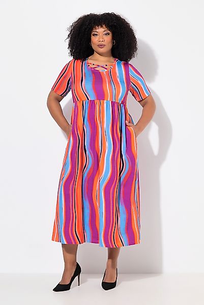 Ulla Popken Maxikleid Maxikleid Zierbänder A-Linie günstig online kaufen