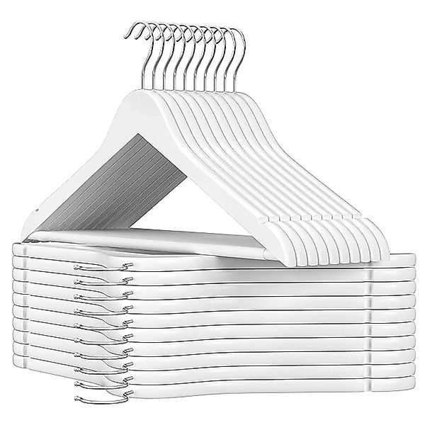 Songmics Kleiderbügel-Set Cason Holz Weiß 20-teilig günstig online kaufen