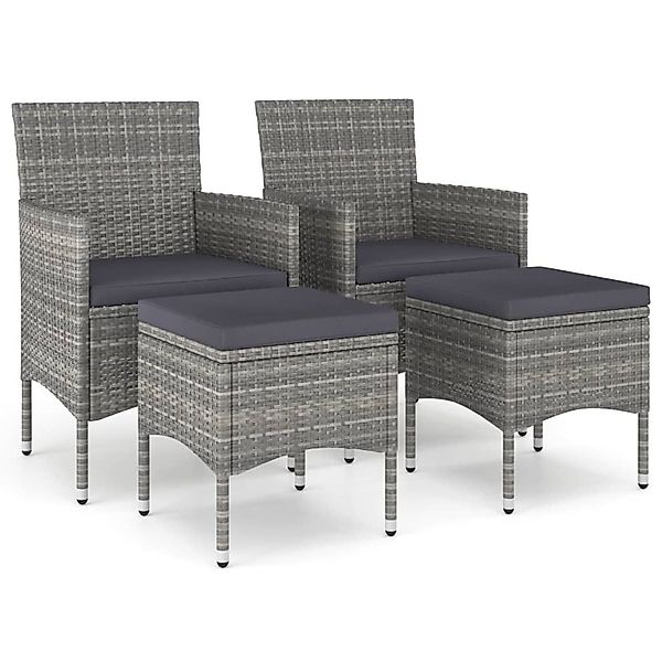 vidaXL Gartenstuhl 4-tlg. Gartenstuhl und Hocker günstig online kaufen
