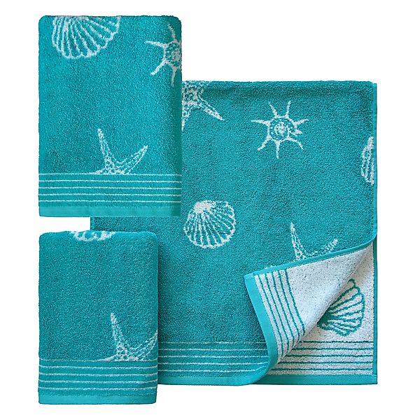 Dyckhoff Handtuch Set »Seashell«, Set, 3 tlg., Walkfrottee, mit Muschelmust günstig online kaufen