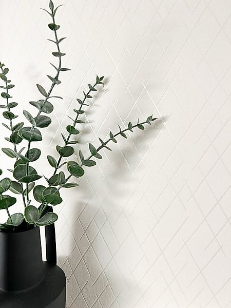 Newroom Vliestapete, Weiß Tapete Modern Linien - Retro Grafik-Tapete Grafis günstig online kaufen