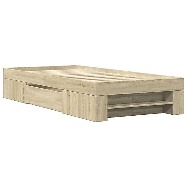 vidaXL Bettgestell Ohne Matratze Sonoma-Eiche 90x200 cm Holzwerkstoff 32954 günstig online kaufen