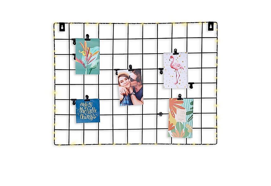 Spetebo Bilderrahmen Metall Gitter Fotorahmen schwarz mit LED Beleuchtung - günstig online kaufen