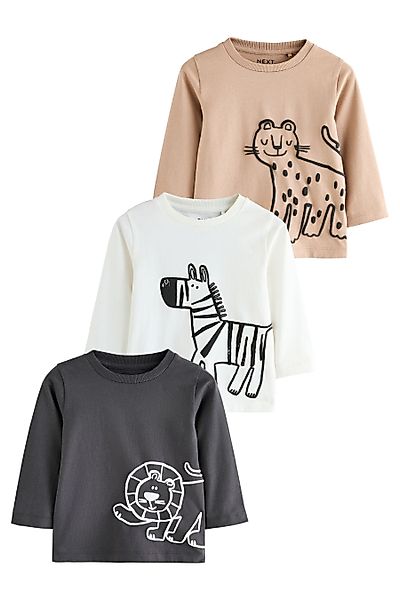 Next Langarmshirt 3er-Pack T-Shirts mit Grafik-Print günstig online kaufen
