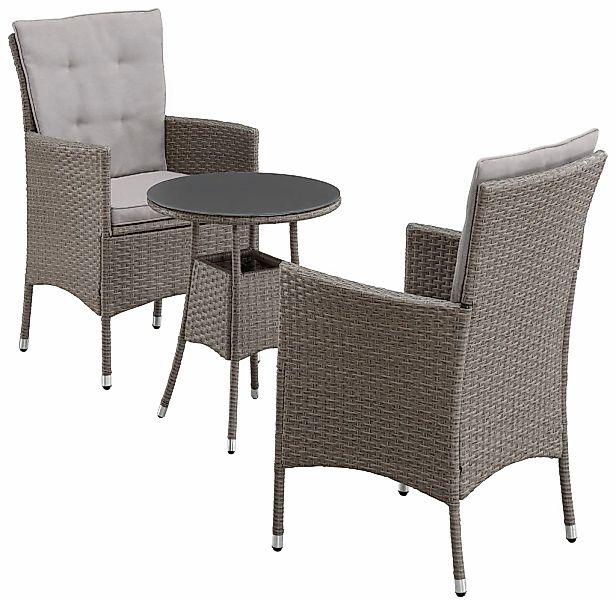 KONIFERA "Balkonset "Mailand"" Set, 2 Sessel, Tisch Ø 50 cm, inkl. Auflagen günstig online kaufen