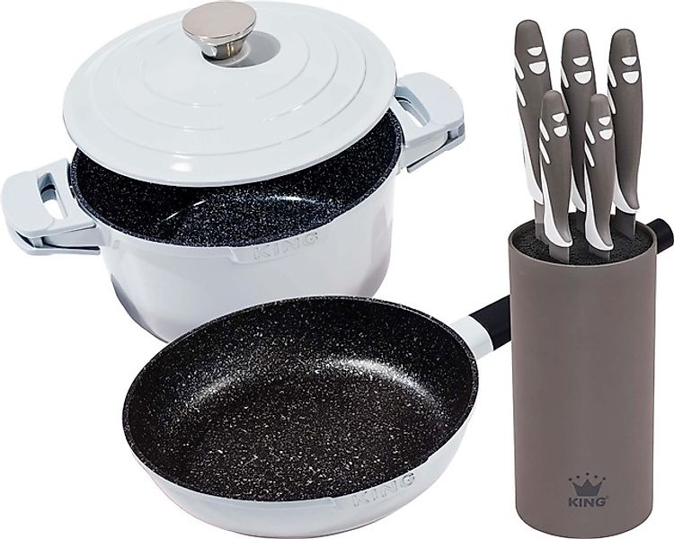 KING Topf-Set »Shine Grey« Aluminiumguss Set, 1x Schmortopf 24 cm, 1x Bratp günstig online kaufen