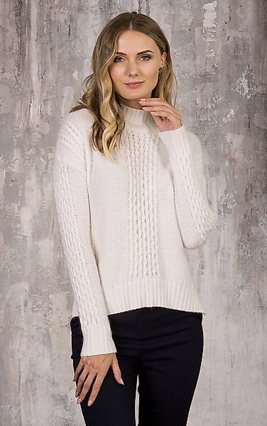 Passioni Rollkragenpullover mit Zopfstrick-Optik günstig online kaufen