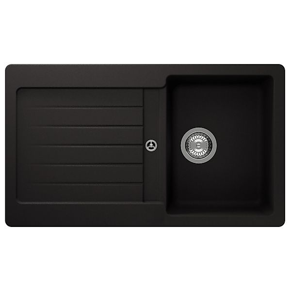 Respekta Einbauspüle Massivgranit Austin 86 cm x 50 cm Schwarz günstig online kaufen