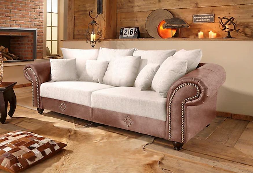 Home affaire Big-Sofa »King George Mega Sofa, viel Platz, Federkern« günstig online kaufen