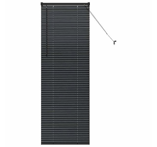 Rollo Fensterjalousie mit Vorhängen Schwarz Aluminium, vidaXL günstig online kaufen