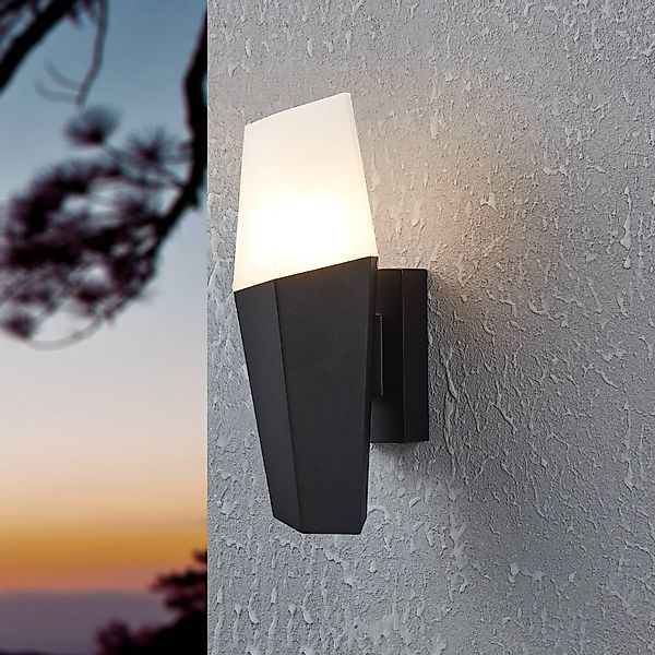 Außenwandleuchte Farindola in Schwarz/Weiß günstig online kaufen