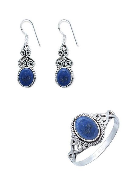 mantraroma Schmuckset 925er Silber mit Lapis Lazuli (Schmuckset aus 925 Sil günstig online kaufen