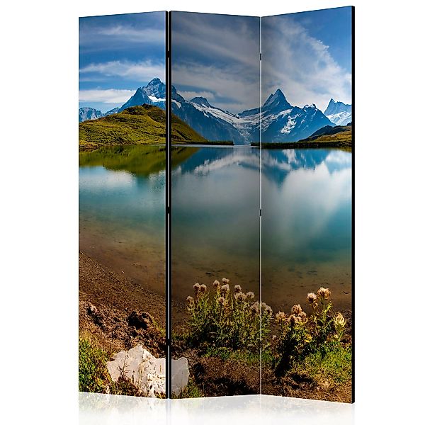3-teiliges Paravent - Lake With Mountain Reflection, Switzerland [room Divi günstig online kaufen