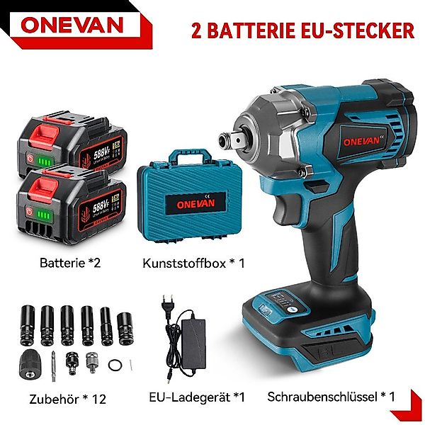 ONEVAN Akku-Schlagschrauber 950Nm 1/2 Zoll Bürstenloser günstig online kaufen