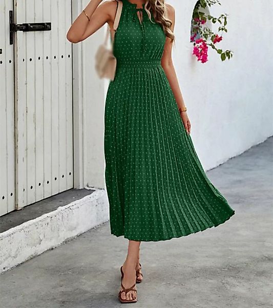 AFAZ New Trading UG Midikleid Damen Sommer Plissee Lang Kleid V Ausschnitt günstig online kaufen