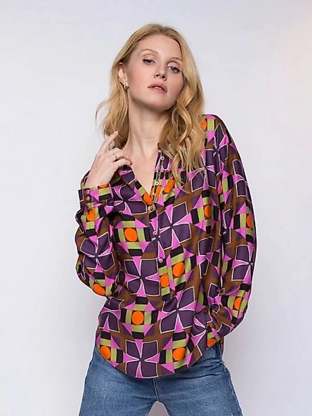 Emily Van Den Bergh Schlupfbluse Shirtbluse Multi Geometric günstig online kaufen