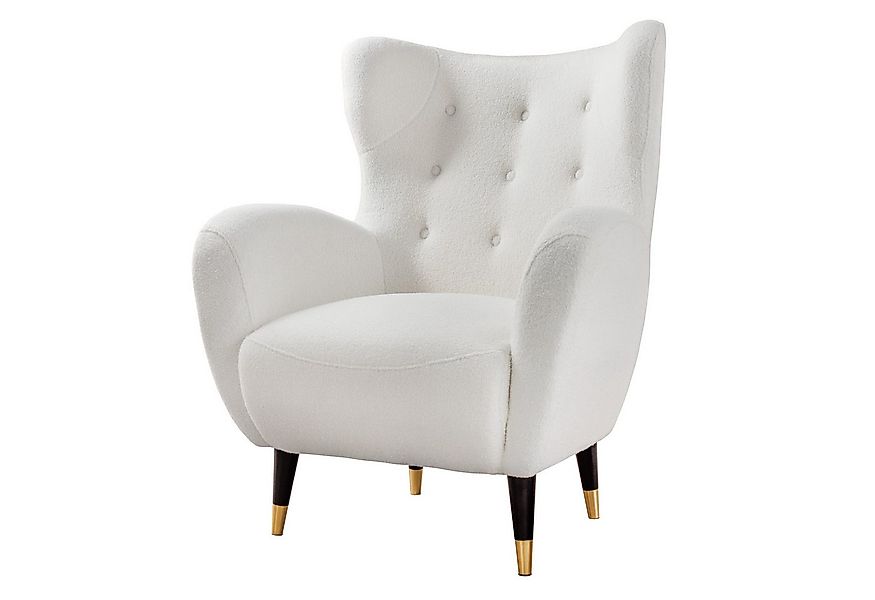 riess-ambiente Ohrensessel DON weiß / gold · Ohrensessel mit Fußkappen & Fe günstig online kaufen