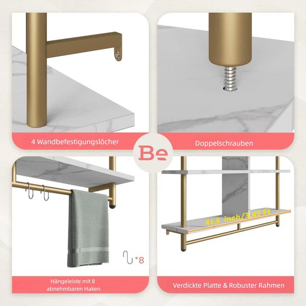 Bestier Wandregal Schweberegale, Küchenregal, Wandmontage, 3 günstig online kaufen
