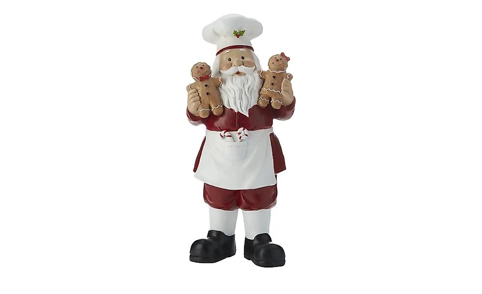 HOME STORY Dekofigur Santa mit Lebkuchen   ¦ rot ¦ Polyresin (Kunstharz),St günstig online kaufen