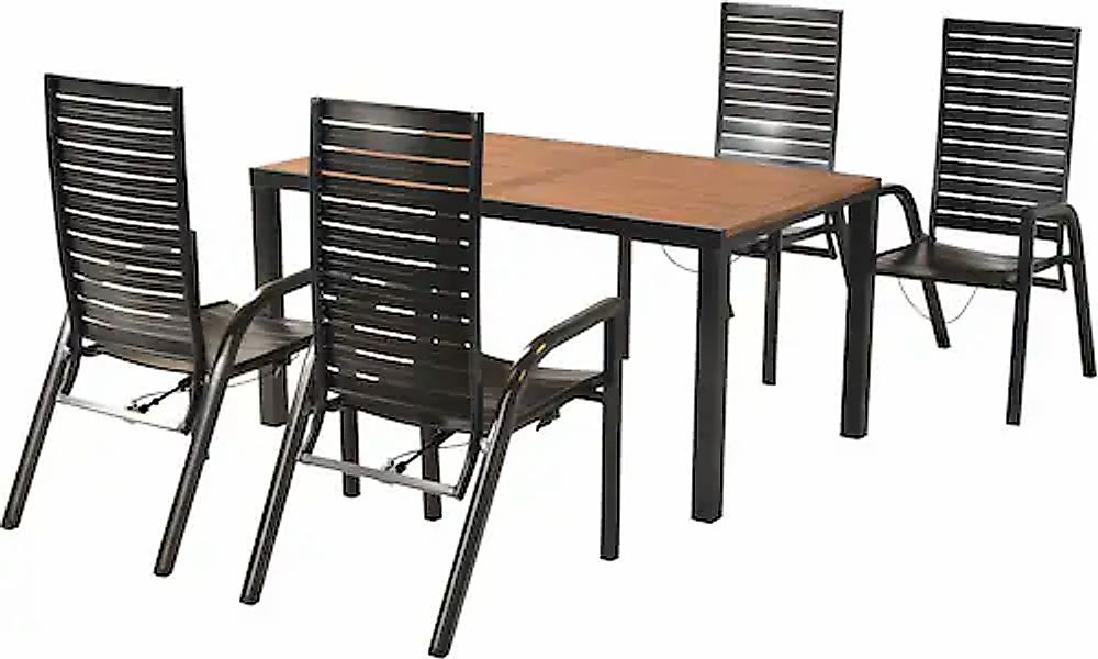 MERXX Garten-Essgruppe »»Siros«« Set, 5 Stk. tlg. Rückenlehne verstellbar d günstig online kaufen