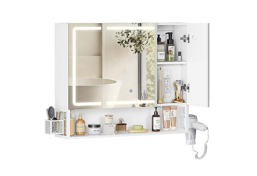 MSMASK Badezimmerspiegelschrank mit LED-Beleuchtung & Steckdose, Spiegelsch günstig online kaufen