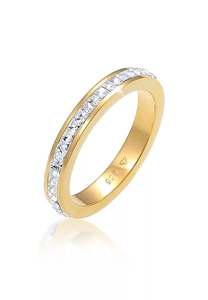 Elli Premium Fingerring "Bandring Geo Shape Kristalle 925 Silber" günstig online kaufen