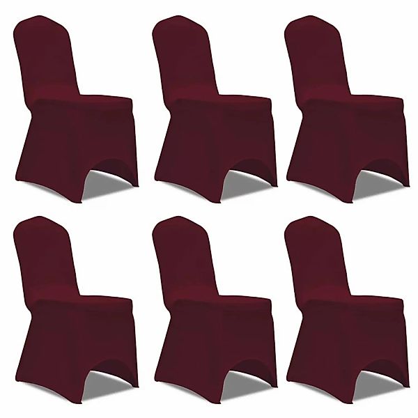 vidaXL Hussen-Set Stretch-Stuhlhussen 12 Stk. Burgunderrot günstig online kaufen