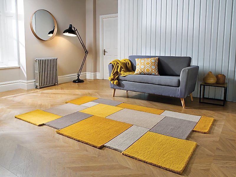 FLAIR RUGS Wollteppich "Abstract Collage, 100% Wolle" rechteckig 11 mm Höhe günstig online kaufen