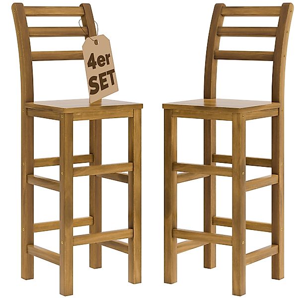 Barhocker 4er-Set Akazienholz günstig online kaufen