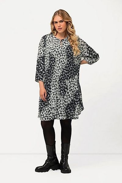 Ulla Popken Minikleid Plissee-Minikleid Rüschen-Stehkragen 3/4-Arm günstig online kaufen