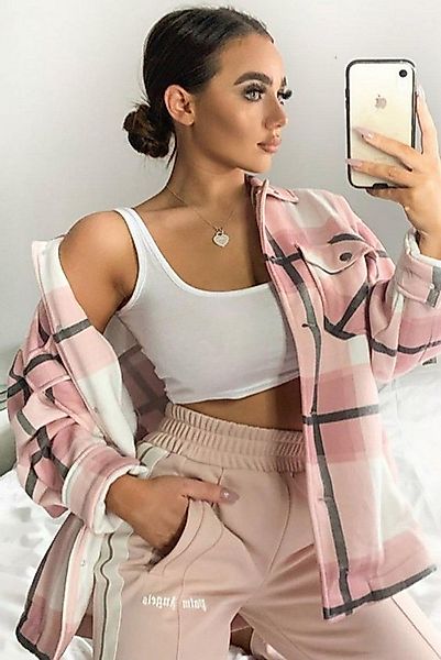 Worldclassca Flanellbluse Worldclassca Oversized Karo Hemd Hemdjacke Karier günstig online kaufen