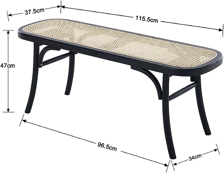 WAHSON OFFICE CHAIRS Sitzbank Esstischbank Rattan günstig online kaufen
