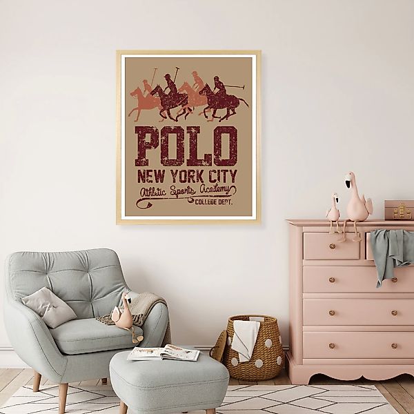 queence Bild mit Rahmen "Vintage Polo Club New York" Amerika  Pferde  Reitb günstig online kaufen