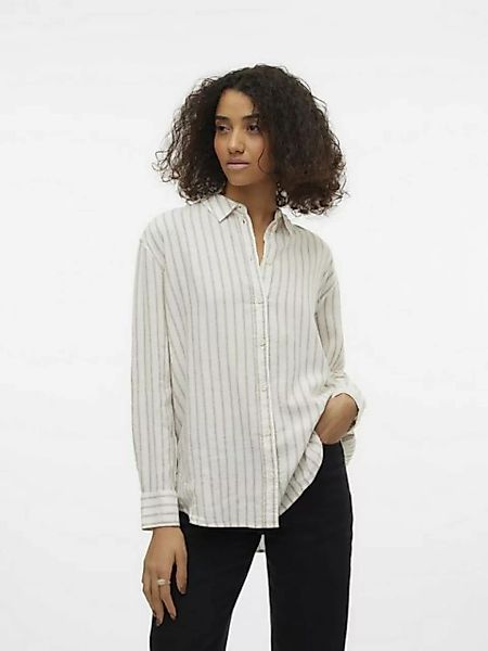 Vero Moda Blusenshirt Hemd Basic Rundhals Bluse VMLINN LS SHIRT WVN NOOS günstig online kaufen