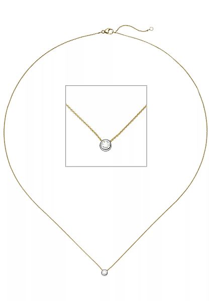 JOBO Kette mit Anhänger, 750 Gold bicolor mit 1 Diamant günstig online kaufen