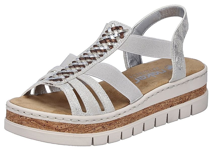 Rieker Keilsandalette Keilsandalette, Plateausandale, Sommerschuh in Metall günstig online kaufen