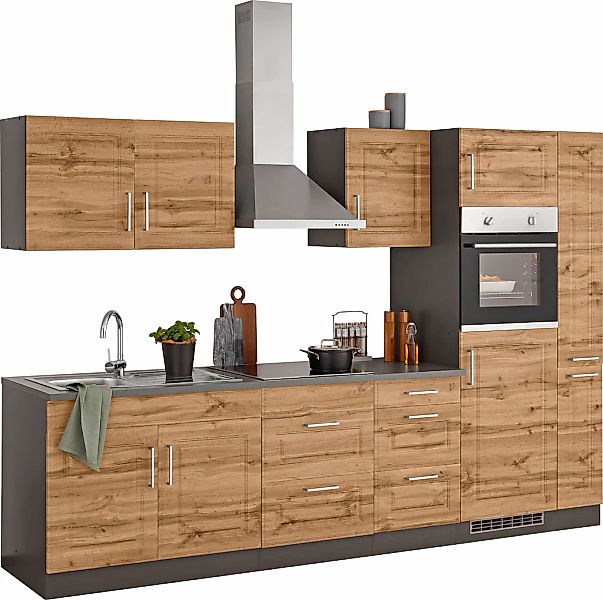 HELD MÖBEL Küchenzeile "Stockholm", Breite 300 cm, mit hochwertigen MDF Fro günstig online kaufen