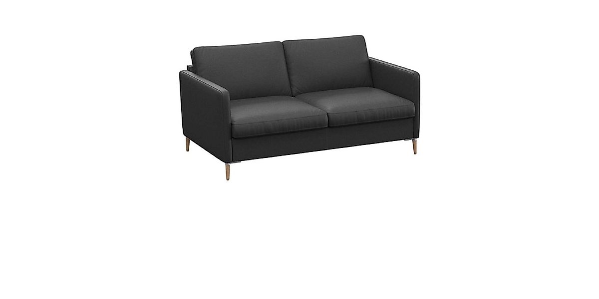 FLEXLUX 2-Sitzer »Fiore« schmale Armlehnen, Kaltschaum, Füße Alu+ Eiche günstig online kaufen