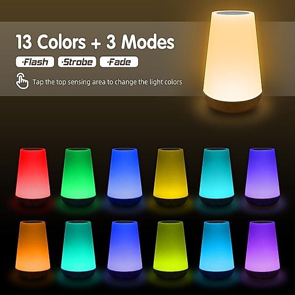BlingBin LED Nachttischlampe Touch Dimmbar, RGB günstig online kaufen