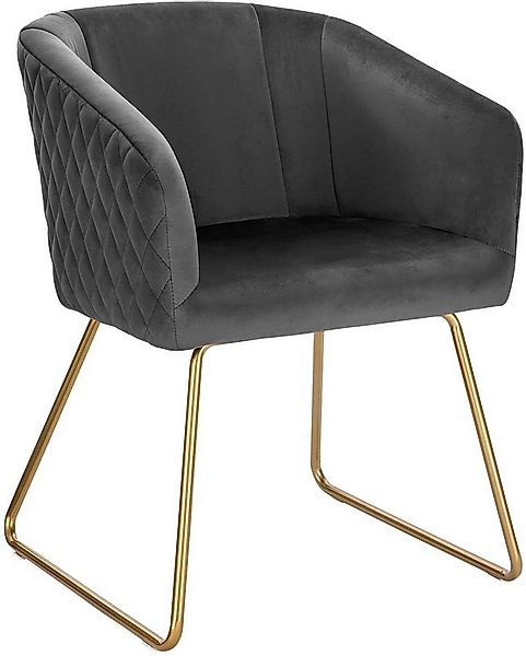 Woltu Polsterstuhl (1 St), Stühle mit Armlehne, aus Samt, Metall, Gold Bein günstig online kaufen