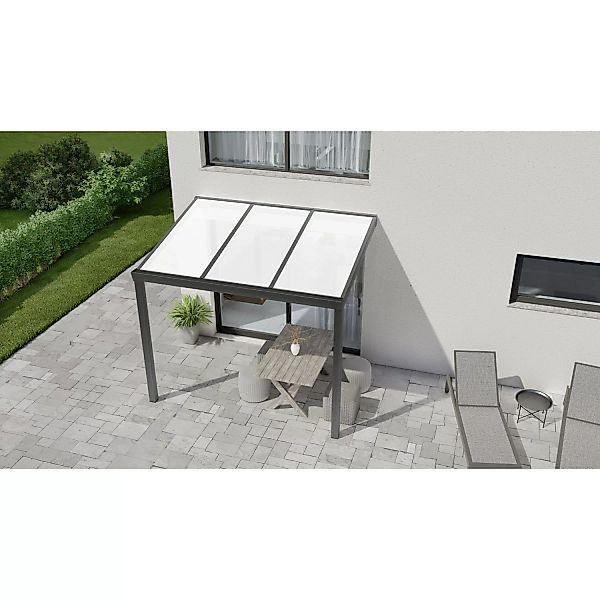 Terrassenüberdachung Professional 300 cm x 300 cm Anthrazit Struktur PC Opa günstig online kaufen