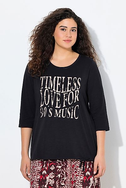 Ulla Popken T-Shirt Shirt Schriftmotiv Rundhals günstig online kaufen