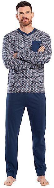 Eskimo Schlafanzug Herren Schlafanzug V Ausschnitt (2 tlg) Modisches Design günstig online kaufen