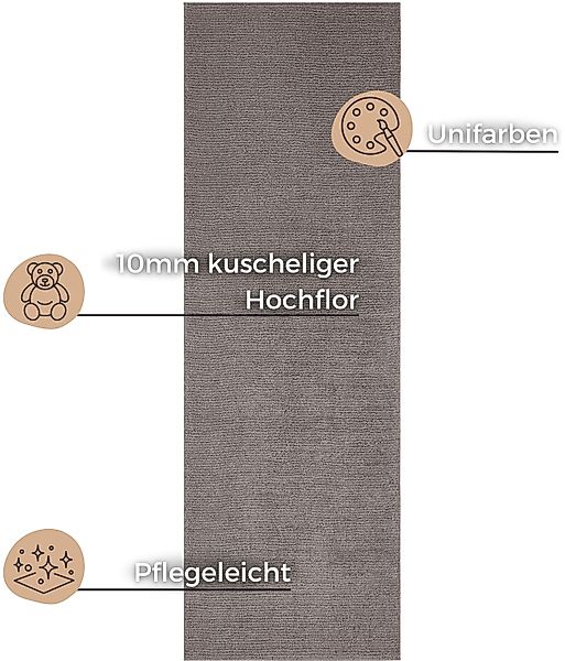 HANSE Home Teppich "Supersoft" rechteckig 10 mm Höhe Kurzflor, Läufer Moder günstig online kaufen