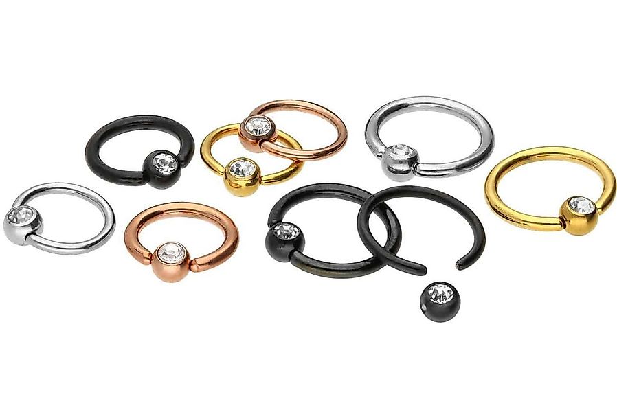 PIERCINGLINE Nasenpiercing Chirurgenstahl Klemmkugelring KRISTALL (Klemm-Ri günstig online kaufen