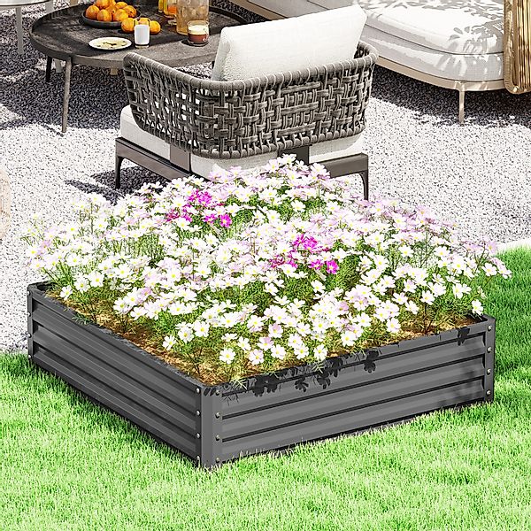 Outsunny Hochbeet, Blumenkasten, Gemüsebeet, Pflanzkasten, Kräuterbeet für günstig online kaufen