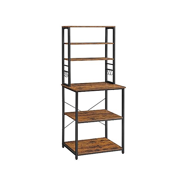 Vasagle Küchenregal 40 cm x 60 cm x 167 cm Braun-Schwarz günstig online kaufen
