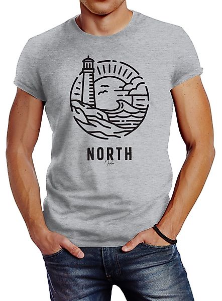 Neverless Print-Shirt Herren T-Shirt Logo Outline günstig online kaufen